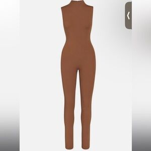 SKIMS Caramel ALL IN ONE Sleeveless Mock Neck One Piece Bodysuit Catsuit 4XL